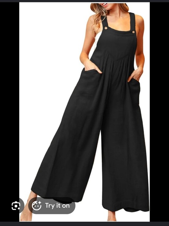 Pants - Loose Fit Poly Overalls
